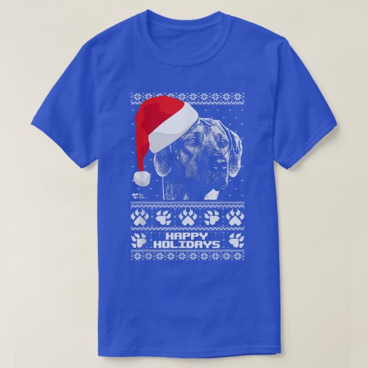 Ridgeback Cute Prettige feestdagen Kerstmis T-shirt (Design voorkant)