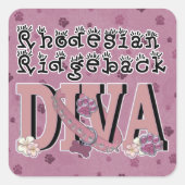 Ridgeback DIVA Vierkante Sticker (Voorkant)
