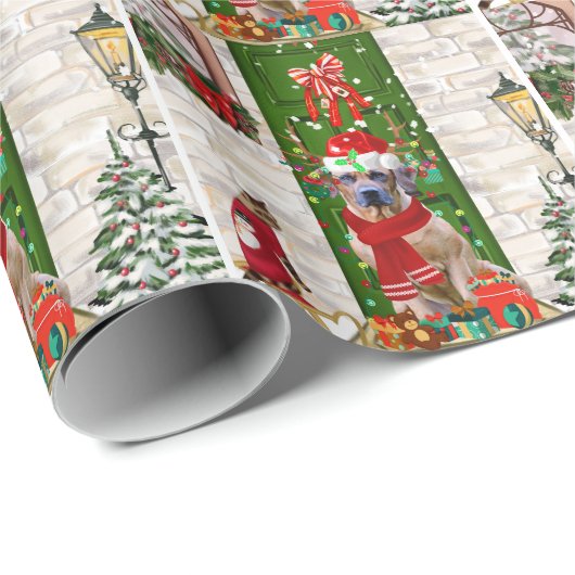 Ridgeback Dog Kerstmis Rhodezesisch Cadeaupapier (Rol Hoek)