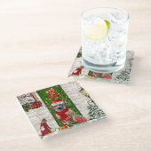 Ridgeback Dog Kerstmis Rhodezesisch Glazen Onderzetter (Schuin)