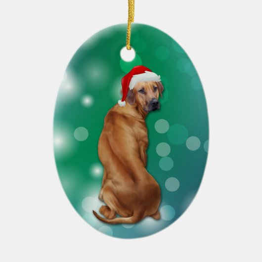 Ridgeback Dog Kerstmis Rhodezesisch Keramisch Ornament (Voorkant)