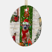 Ridgeback Dog Kerstmis Rhodezesisch Keramisch Ornament (Rechts)