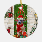 Ridgeback Dog Kerstmis Rhodezesisch Keramisch Ornament (Voorkant)