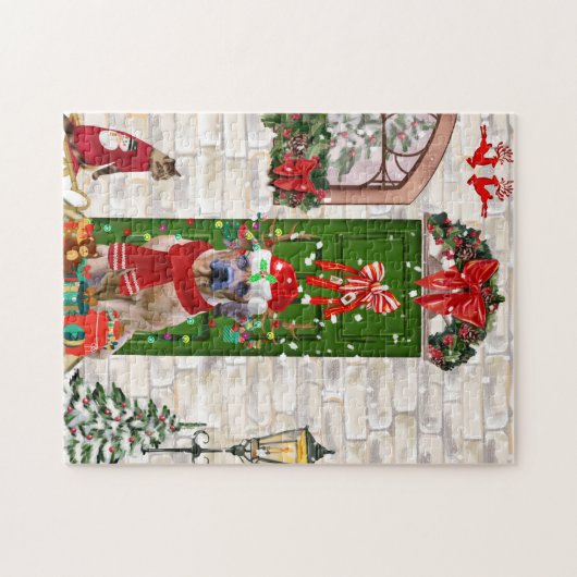 Ridgeback Dog Kerstmis Rhodezesisch Legpuzzel (Horizontaal)