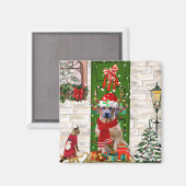 Ridgeback Dog Kerstmis Rhodezesisch Magneet (Voorkant / Achterkant)