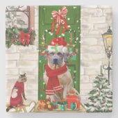 Ridgeback Dog Kerstmis Rhodezesisch Stenen Onderzetter (Voorkant)