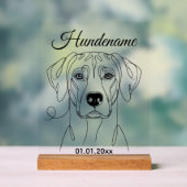 Ridgeback Dog Portrait Personalized Acrylic Print Acryl Bord (Neutraal)