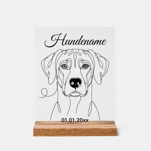 Ridgeback Dog Portrait Personalized Acrylic Print Acryl Bord (Voorkant)