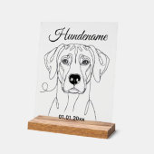 Ridgeback Dog Portrait Personalized Acrylic Print Acryl Bord (Hoek)