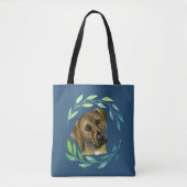 Ridgeback Dog Rhodezisch met Wreath Tote Bag (Voorkant)