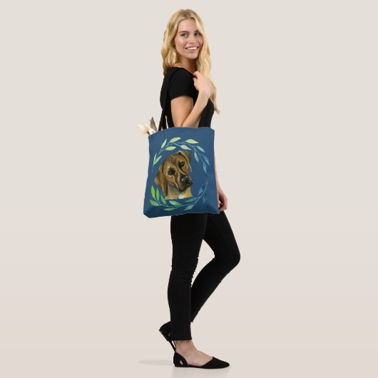 Ridgeback Dog Rhodezisch met Wreath Tote Bag (Op model)