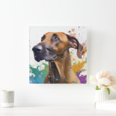 Ridgeback Dog Vierkante Klok (Huis)