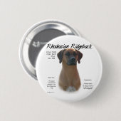 Ridgeback History-ontwerp voor Rhodezische Ridgeba Ronde Button 5,7 Cm (Voorkant /achterkant)