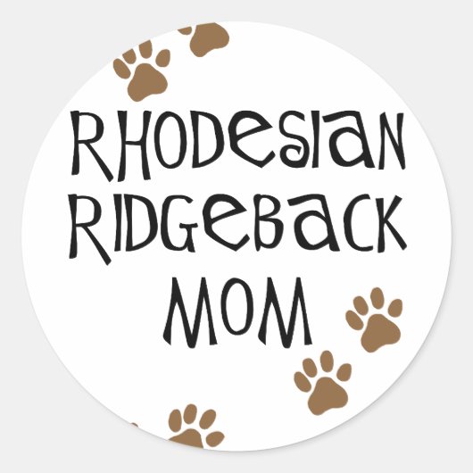 Ridgeback mama Rhodesian Ronde Sticker (Voorkant)