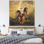 Ridgeback met Rhodezisch Ridgeback met Lion Canvas Afdruk (Insitu (Slaapkamer))