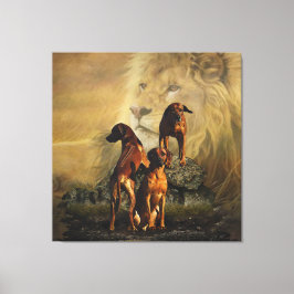 Ridgeback met Rhodezisch Ridgeback met Lion Canvas Afdruk