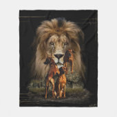 Ridgeback met Rhodezisch Ridgeback met Lion Fleece Deken (Voorkant)