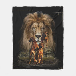 Ridgeback met Rhodezisch Ridgeback met Lion Fleece Deken