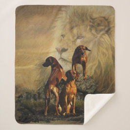 Ridgeback met Rhodezisch Ridgeback met Lion Sherpa Deken