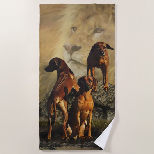 Ridgeback met Rhodezisch Ridgeback met Lion Strandlaken (Voorkant)