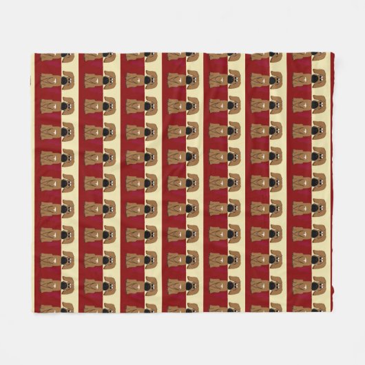 Ridgeback Puppy Tekening - Vrolijk Kerstfeest Fleece Deken (Voorkant (Horizontaal))