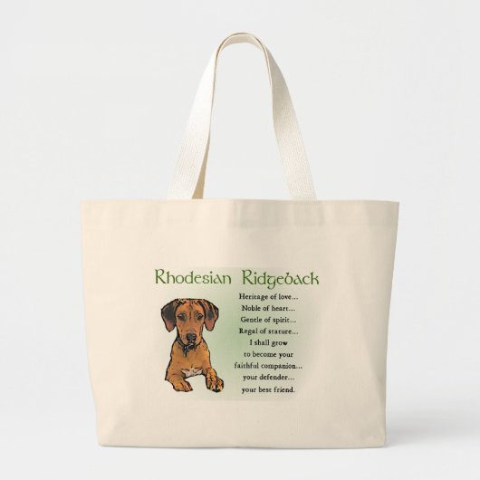 Ridgeback Rhodesian Gifts Grote Tote Bag (Voorkant)
