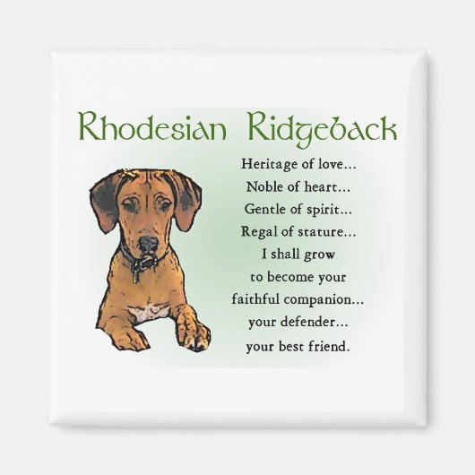 Ridgeback Rhodesian Gifts Magneet (Voorkant)