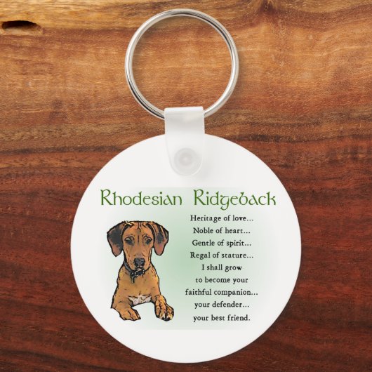 Ridgeback Rhodesian Gifts Sleutelhanger (Voorkant)