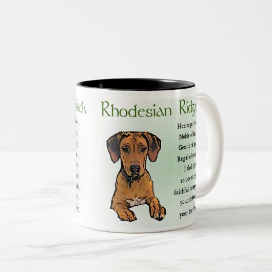 Ridgeback Rhodesian Gifts Tweekleurige Koffiemok (Voorkant rechts)