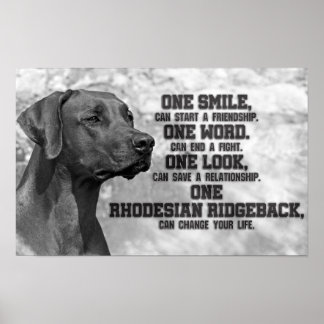 Ridgeback Rhodesian Quottes Poster
