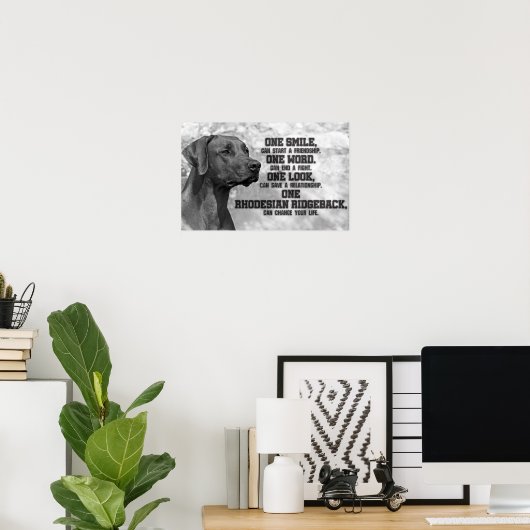 Ridgeback Rhodesian Quottes Poster (Thuiskantoor)