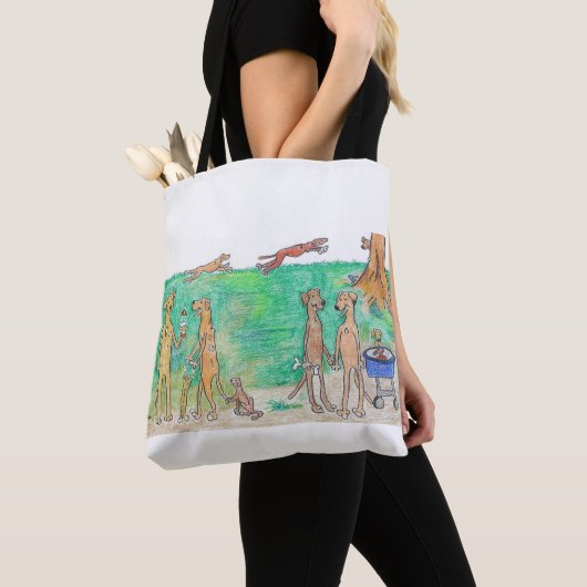Ridgeback-tas Rhodezische familie Tote Bag (Dichtbij)