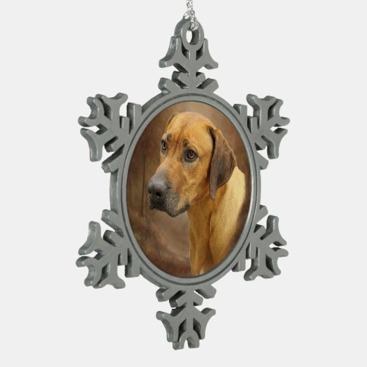 Ridgeback Tin Sneeuwvlok Ornament (Links)