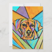 Ridgeback Waterverf Rhodezische Ridgeback Portret Feestdagenkaart (Voorkant)