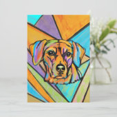 Ridgeback Waterverf Rhodezische Ridgeback Portret Feestdagenkaart (Staand voorkant)