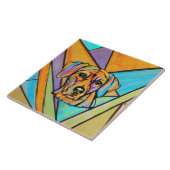 Ridgeback Waterverf Rhodezische Ridgeback Portret Tegeltje (Zijkant)