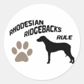 Ridgebacks-regel Ronde Sticker (Voorkant)