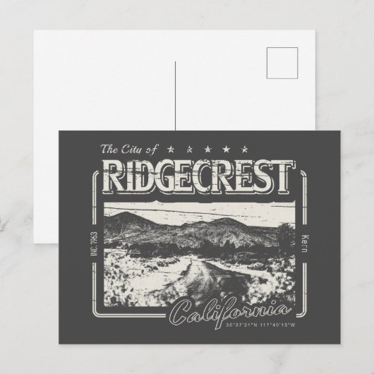 RIDGECREST KERN CALIFORNIA  BRIEFKAART (Voorkant / Achterkant)