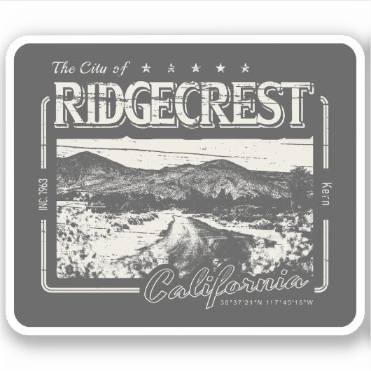 RIDGECREST KERN CALIFORNIA  STICKER (Voorkant)