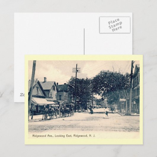 Ridgewood Ave., Ridgewood, New Jersey  Briefkaart (Voorkant / Achterkant)