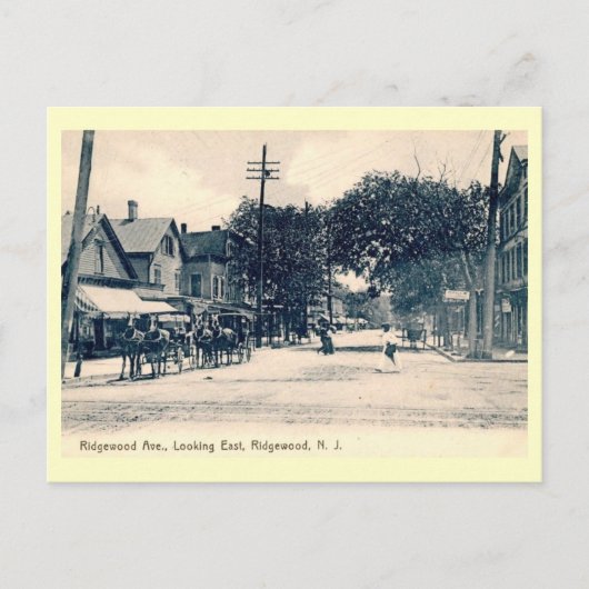 Ridgewood Ave., Ridgewood, New Jersey  Briefkaart (Voorkant)