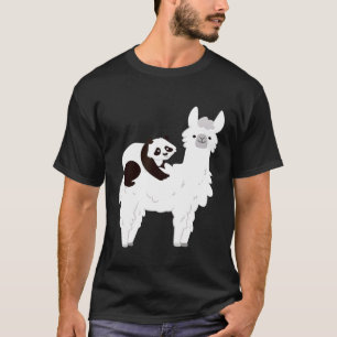 Ridiculair Baby Panda Riding Llama Alpaca Animal L T-shirt