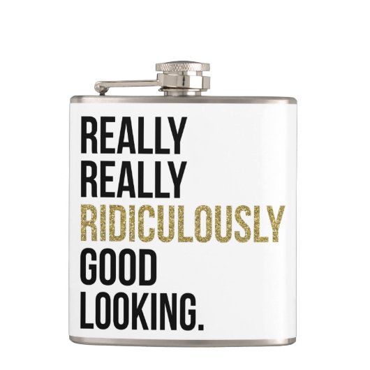 Ridiculary Good Kijkend Citaat Heupfles (Voorkant)