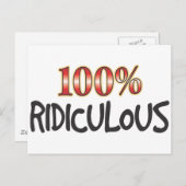 Ridiculeus 100 procent. briefkaart (Voorkant / Achterkant)