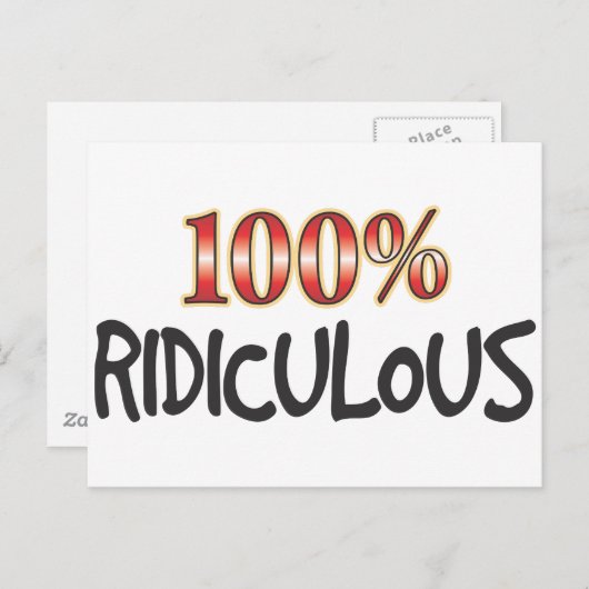 Ridiculeus 100 procent. briefkaart (Voorkant / Achterkant)