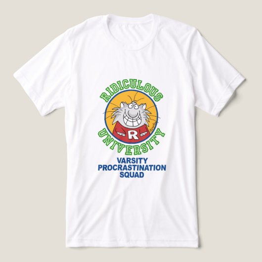 RIDICULOUS UNIVERSITEIT Tri-Blend SHIRT (Design voorkant)