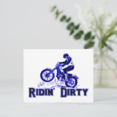 Ridin Dirty Dirt Bike Rider Briefkaart (Staand voorkant)
