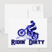 Ridin Dirty Dirt Bike Rider Briefkaart (Voorkant / Achterkant)