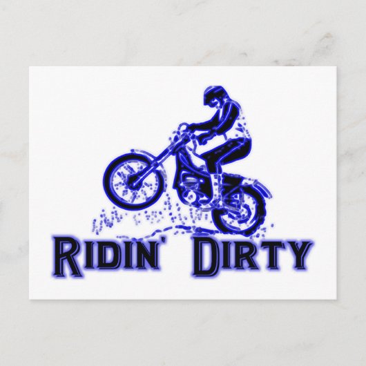 Ridin Dirty Dirt Bike Rider Briefkaart (Voorkant)