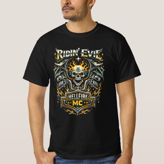 Ridin Evil – Hellfire MC T-shirt (Voorkant)